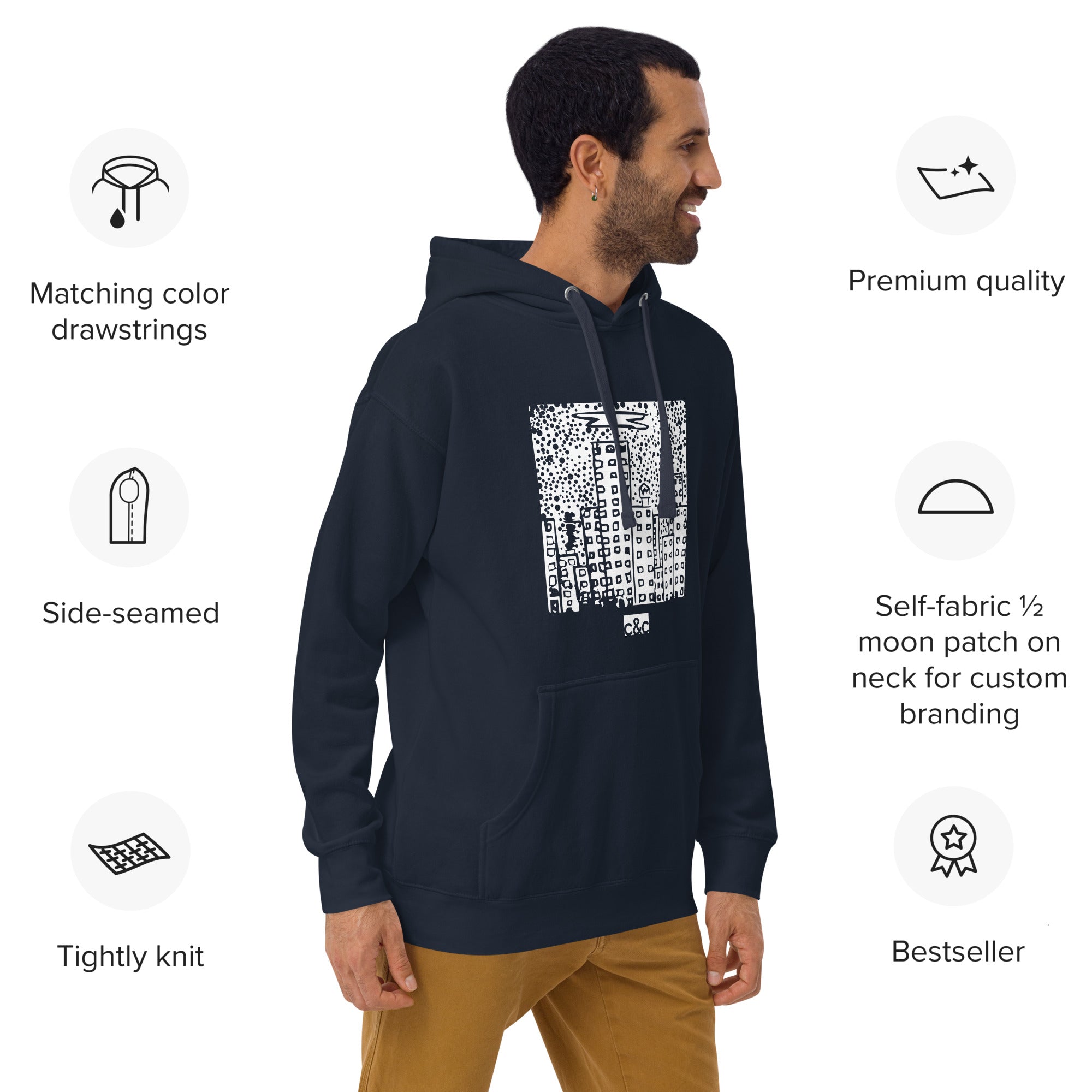 Adult "City" Print Hoodie (Multiple Colors)