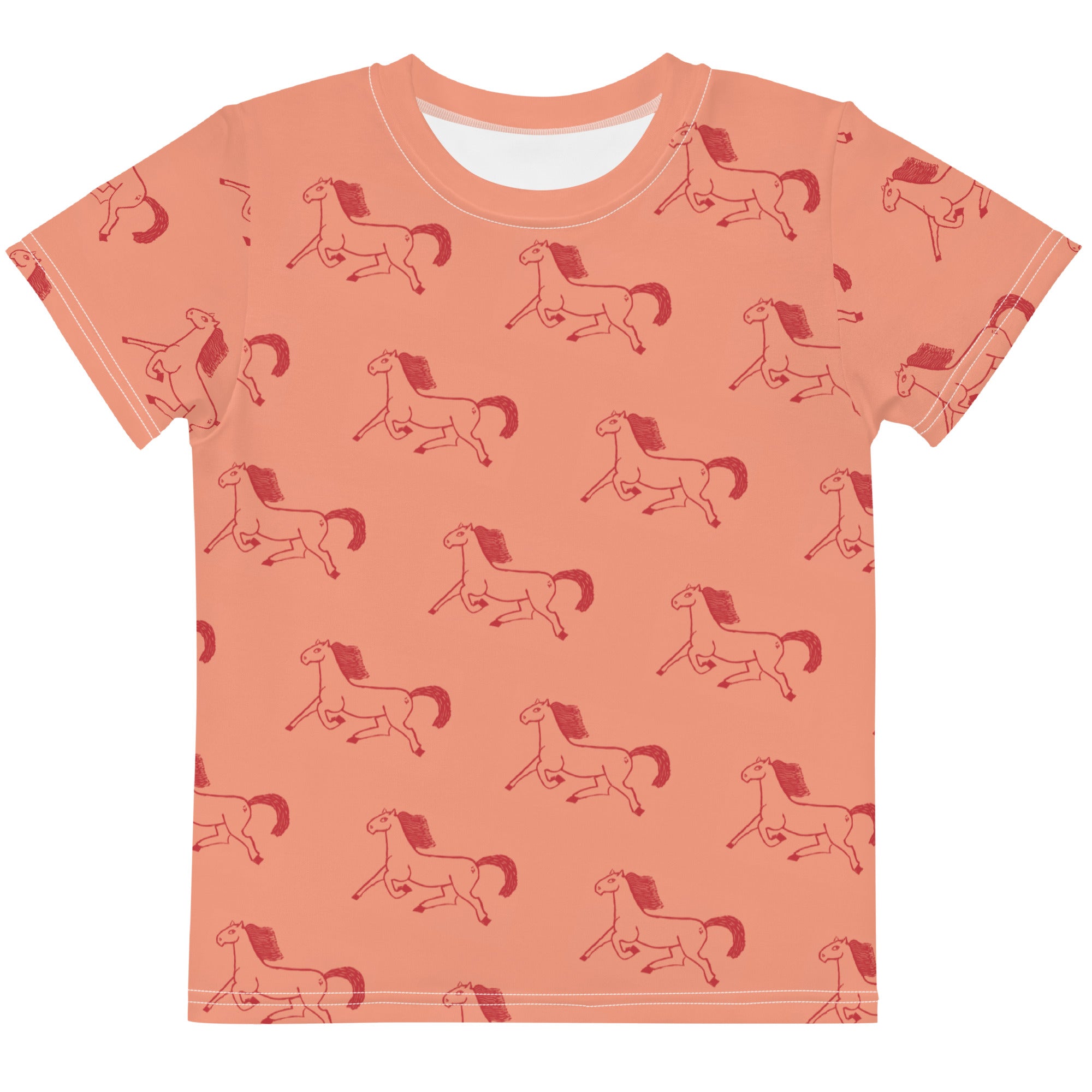 Kids Horse Print Crew Neck Tee
