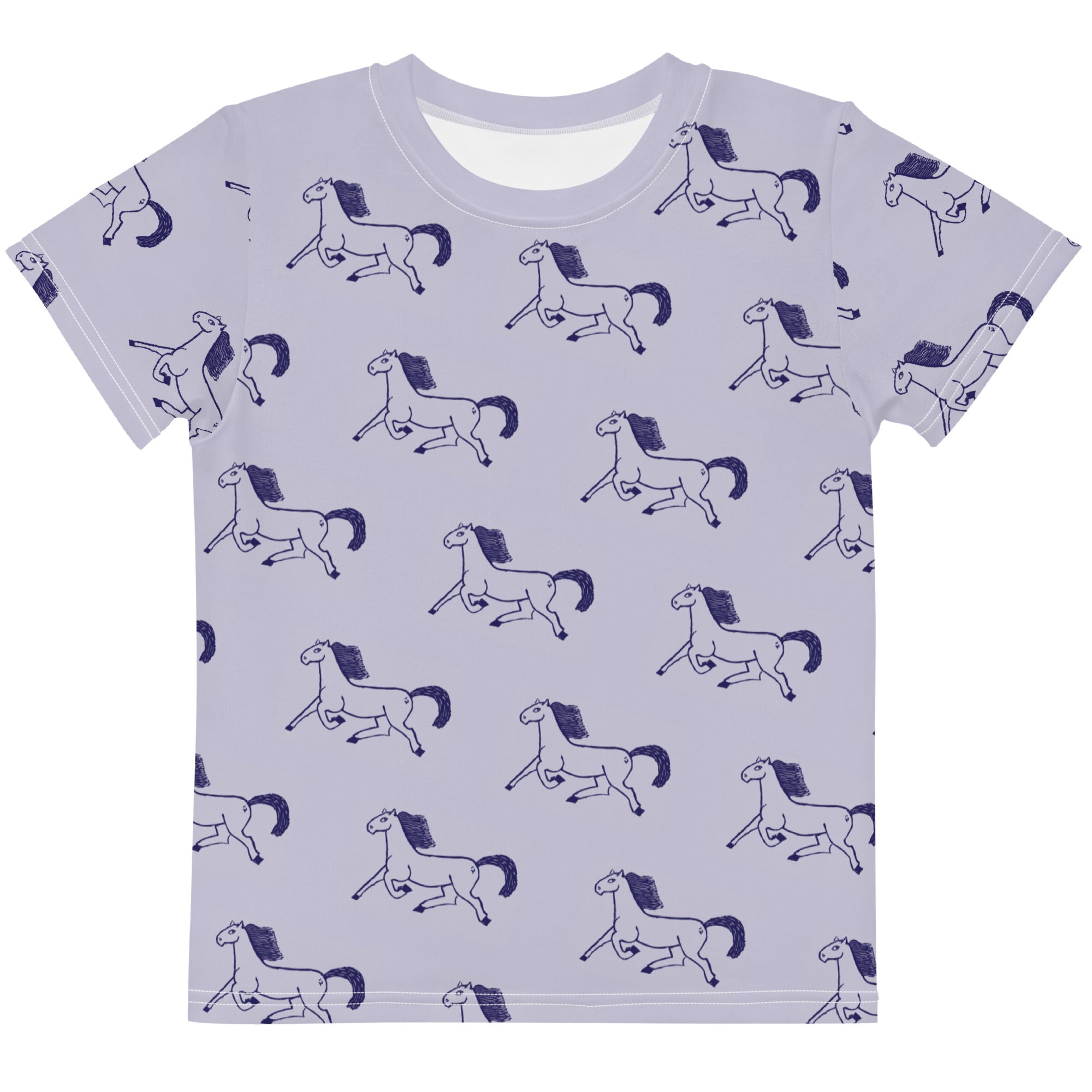 Kids Horse Print Crew Neck Tee
