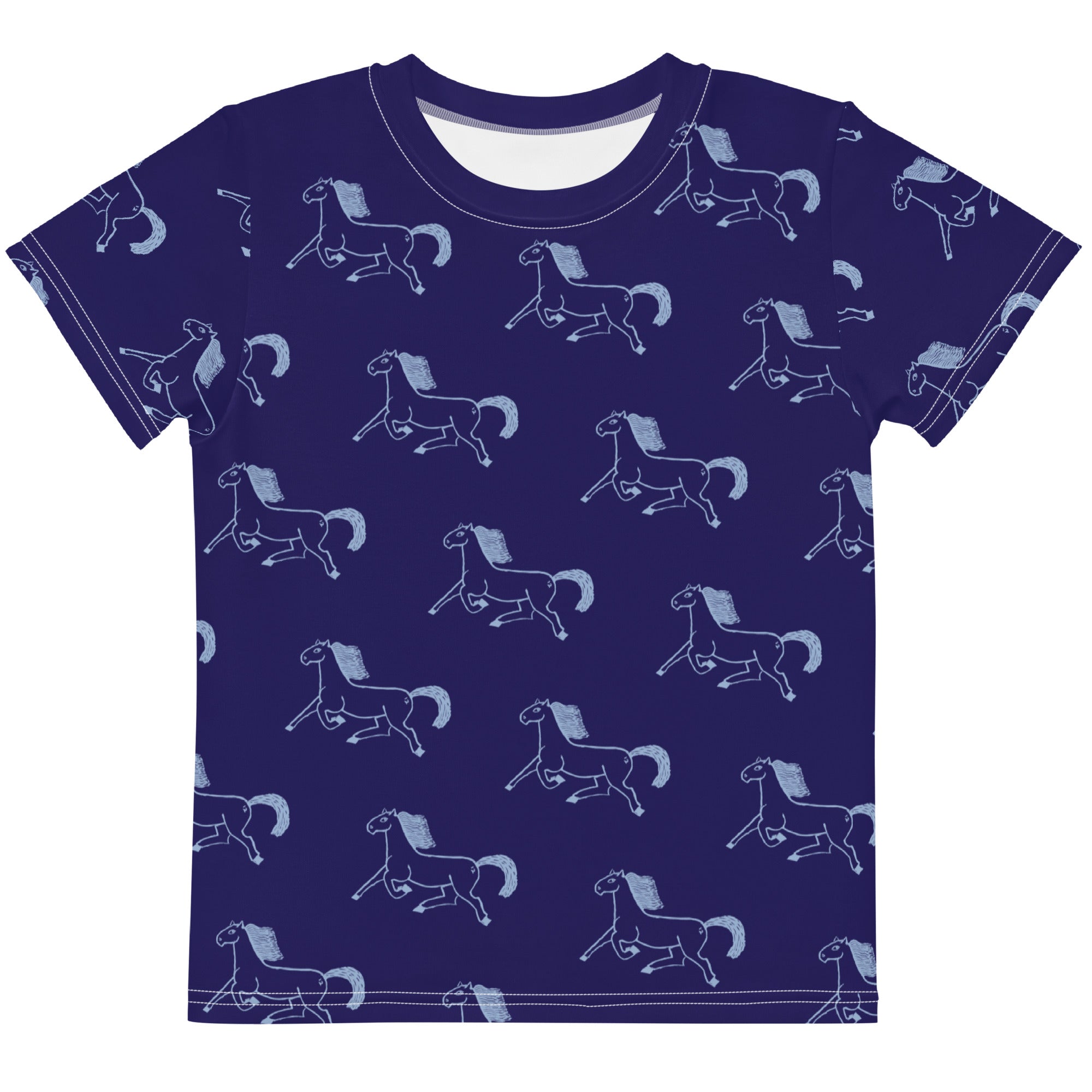 Kids Horse Print Crew Neck Tee