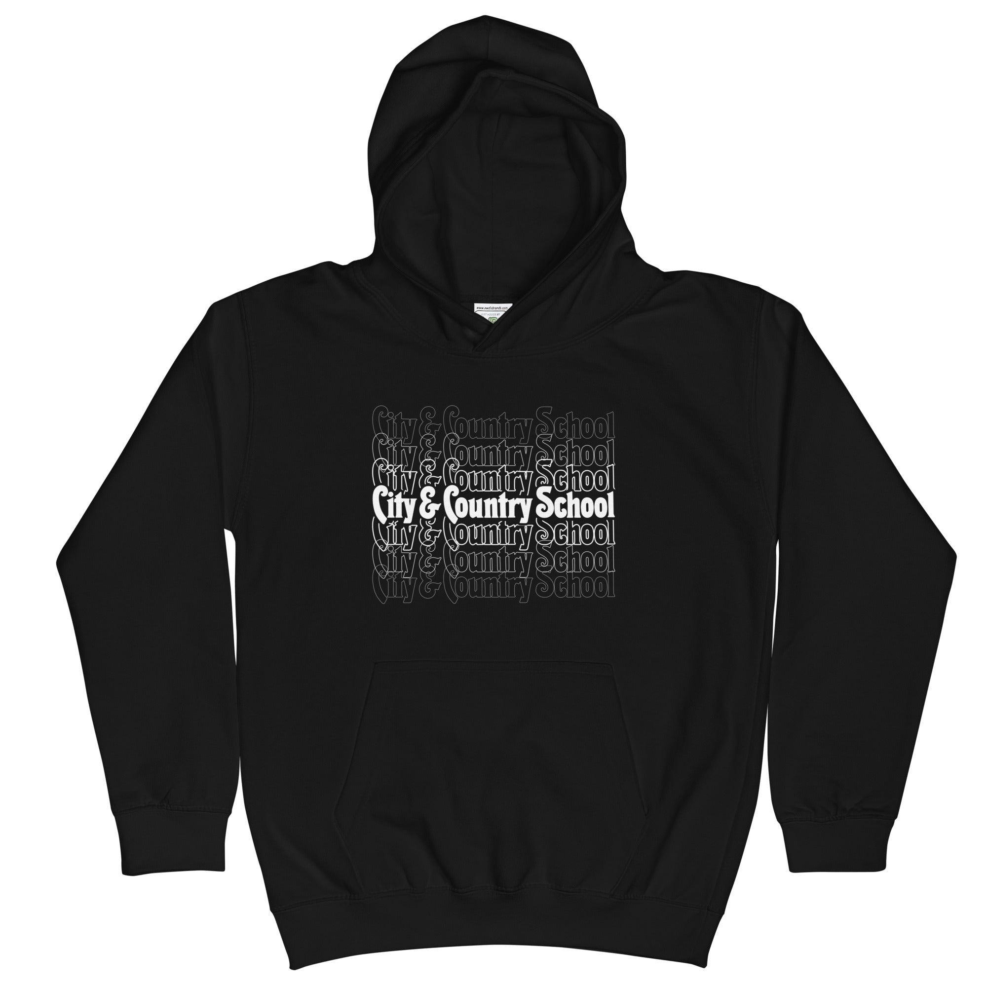 Kids Letterman Hoodie (Black and Grey)