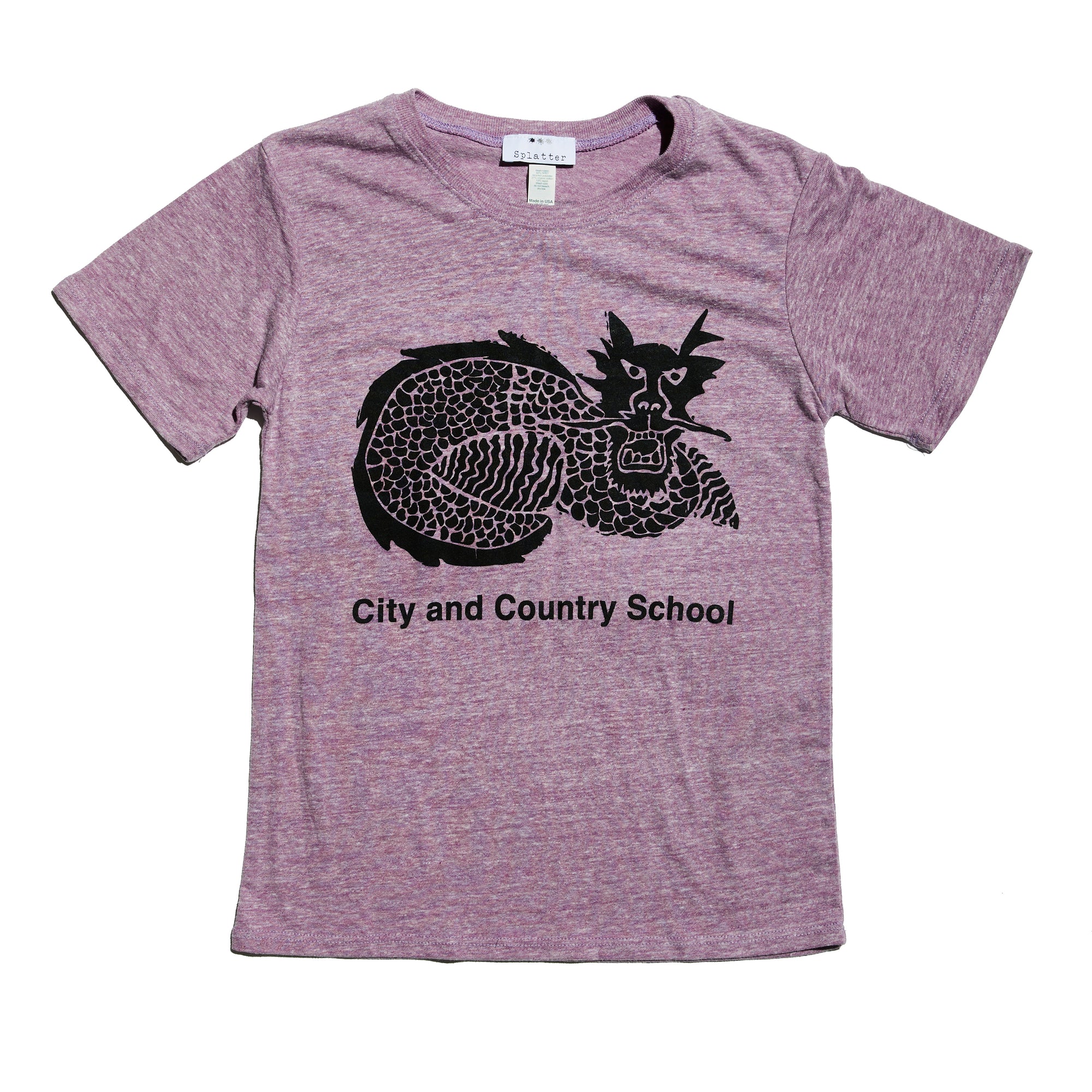 Toddler Purple Dragon Block Print T-Shirt