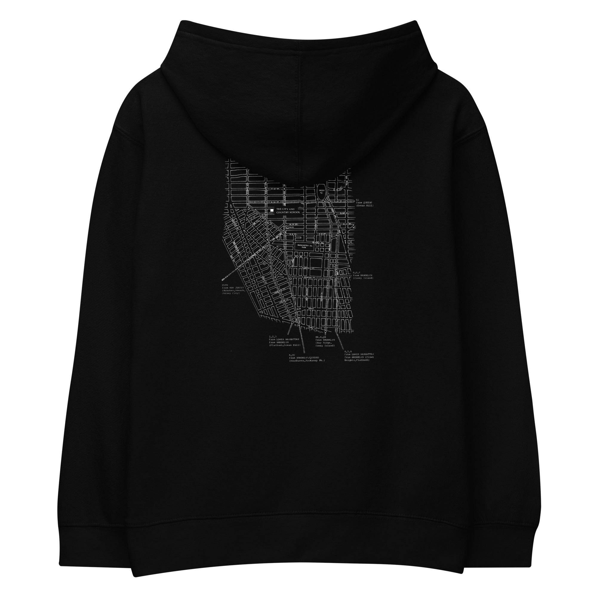 Kids C&C Archival Map Dark Fleece Hoodie (in multiple colors)