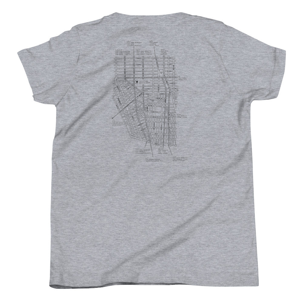 Kids C&C Archival Map Light Tee (gray and white options)