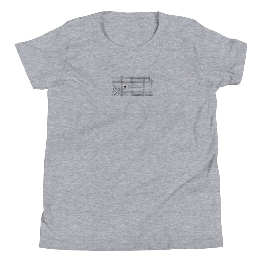 Kids C&C Archival Map Light Tee (gray and white options)