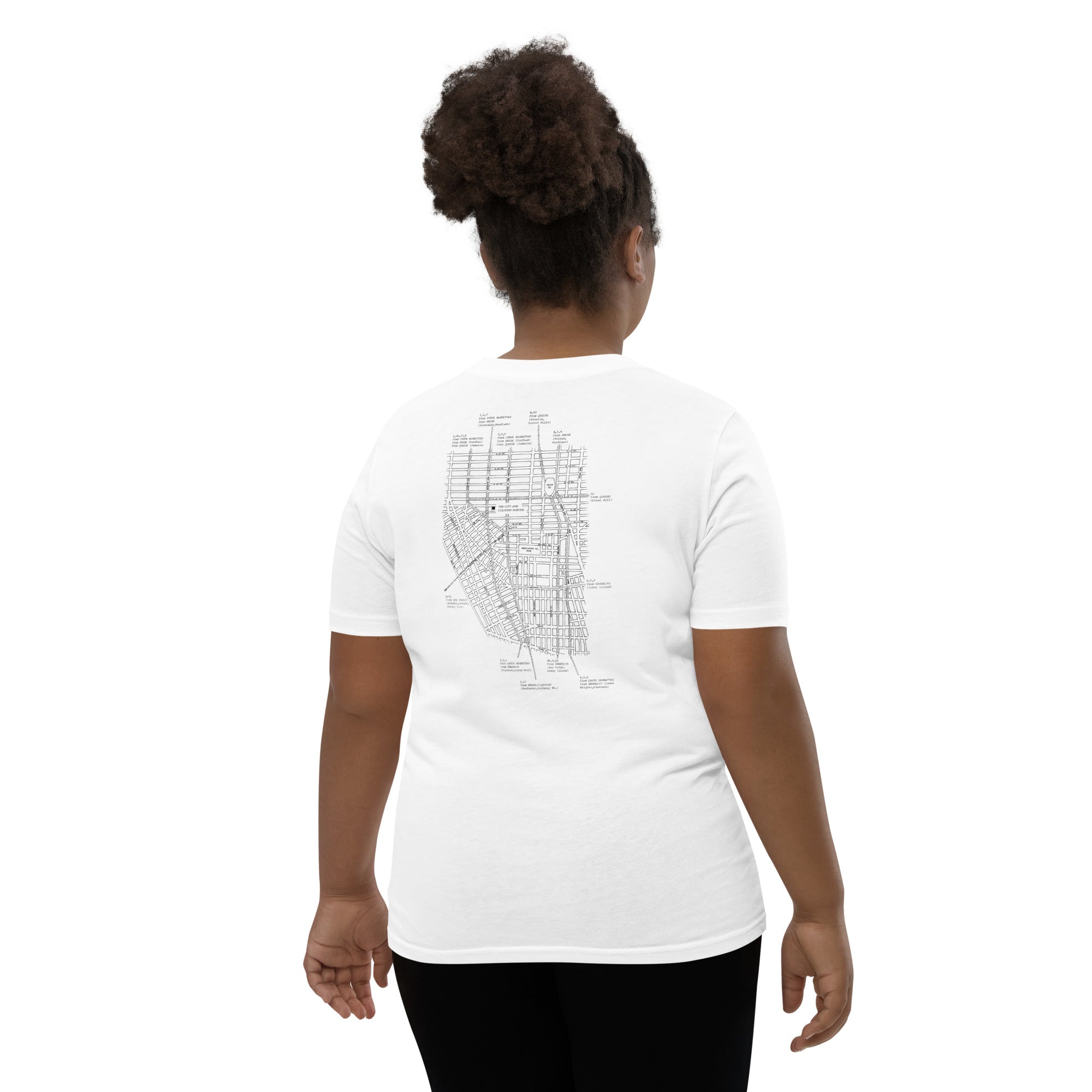 Kids C&C Archival Map Light Tee (gray and white options)