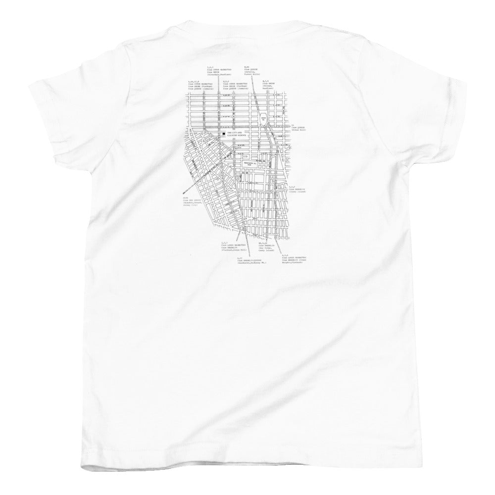 Kids C&C Archival Map Light Tee (gray and white options)