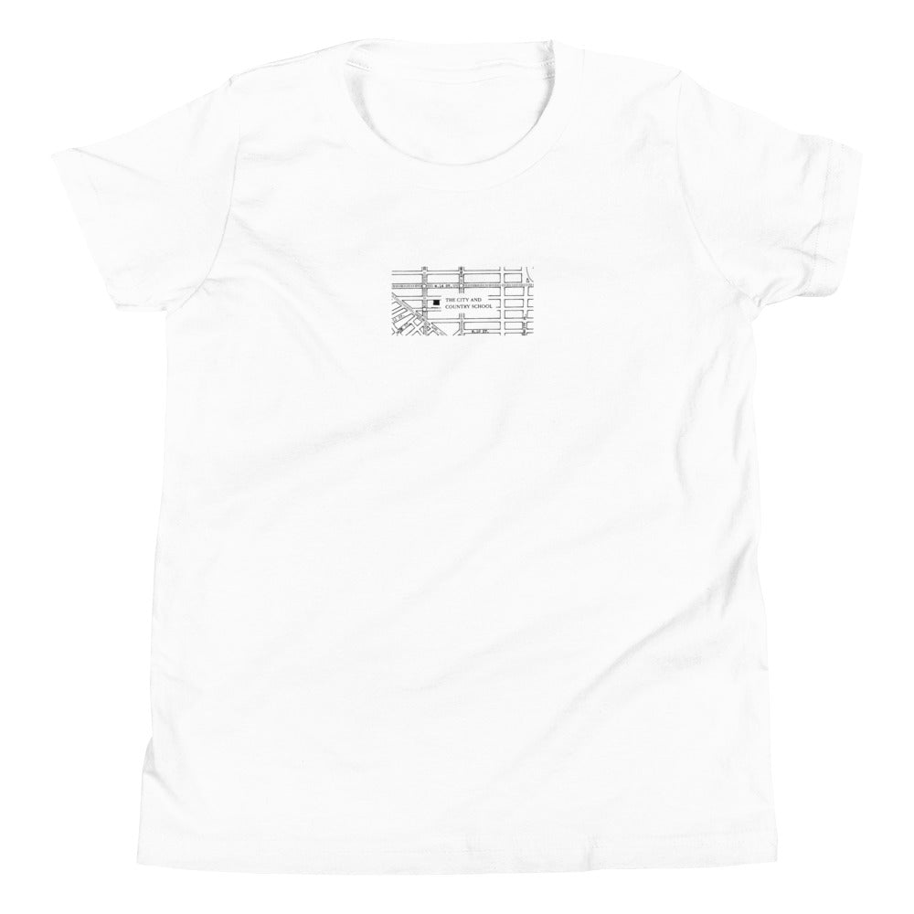 Kids C&C Archival Map Light Tee (gray and white options)